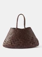 Dragon Diffusion - Santa Croce Large Woven-leather Basket Bag - Womens - Dark Brown