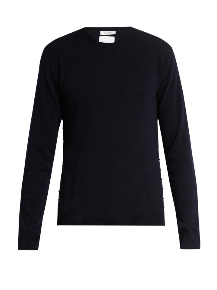 Valentino Rockstud-trimmed Cashmere Sweater