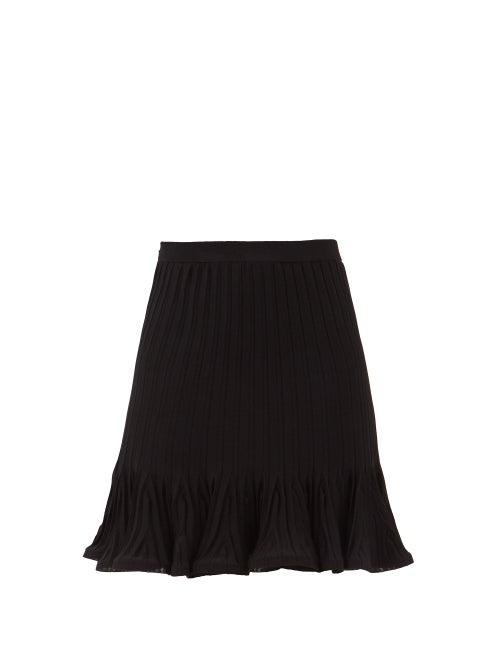 Givenchy - Fluted-hem Knitted Mini Skirt - Womens - Black