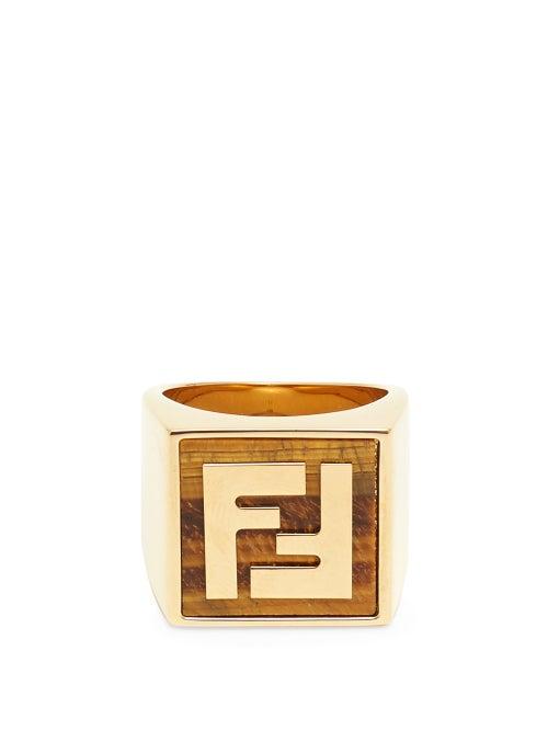 Matchesfashion.com Fendi - Ff Signet Ring - Mens - Gold