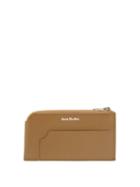 Acne Studios - Logo-stamped Leather Zipped Cardholder - Mens - Brown