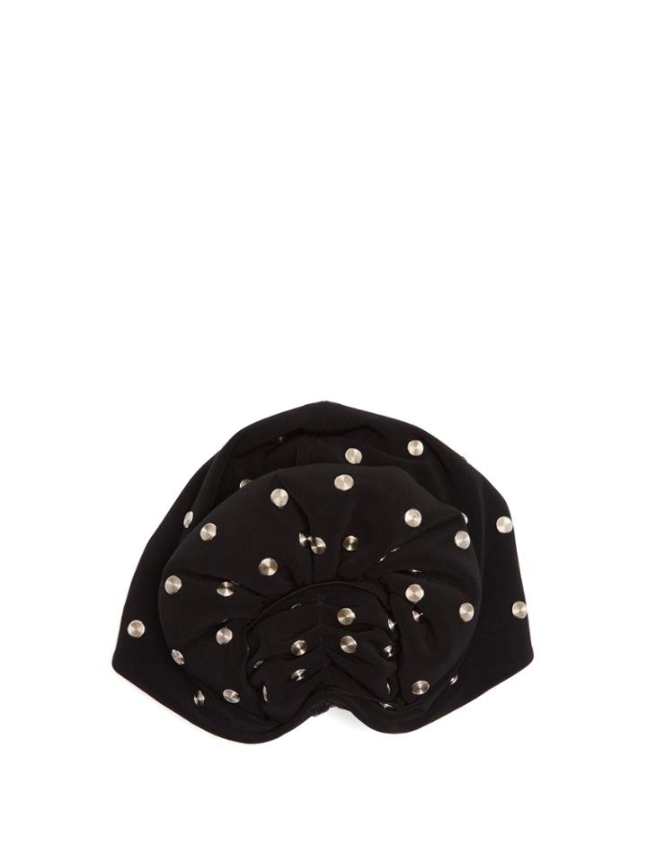 Norma Kamali Stud-embellished Fan Turban