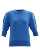 Matchesfashion.com Allude - Puffed-sleeve Cashmere Sweater - Womens - Blue