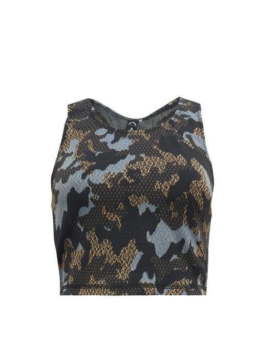 Matchesfashion.com The Upside - Twilight Camo-jacquard Cropped Training Tank Top - Womens - Camouflage