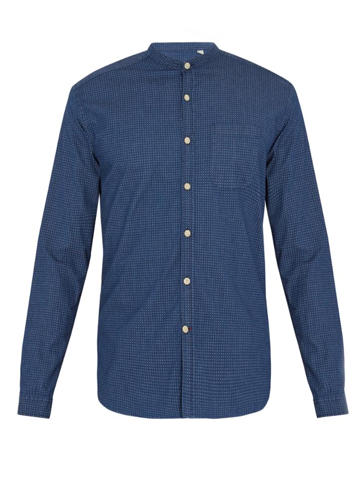 Oliver Spencer Granddad-collar Stretch-cotton Shirt