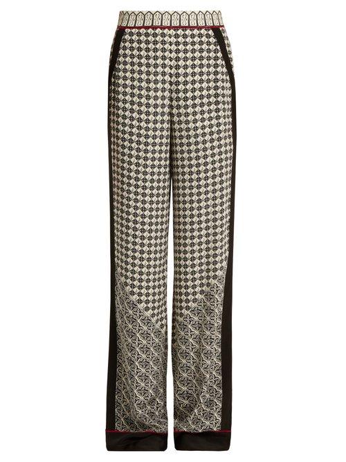 Matchesfashion.com Talitha - Wide Leg Scarf Print Silk Trousers - Womens - White Multi