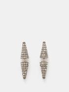 Balenciaga - Cagole Spike Crystal-embellished Earrings - Womens - Silver