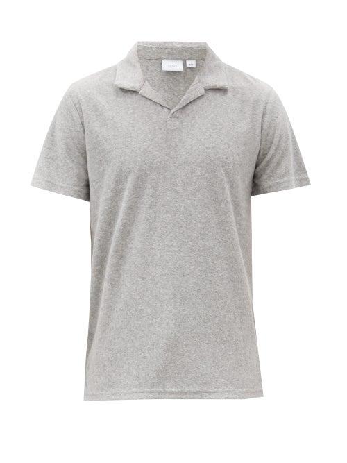 Matchesfashion.com Onia - Shaun Cotton-blend Terry Polo Shirt - Mens - Grey