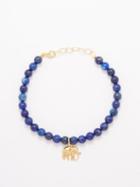 Hermina Athens - Tiny Elephant Lapis Lazuli & Gold-plated Bracelet - Womens - Blue Gold