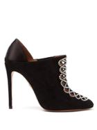 Aquazzura Amour 105 Suede And Satin Booties