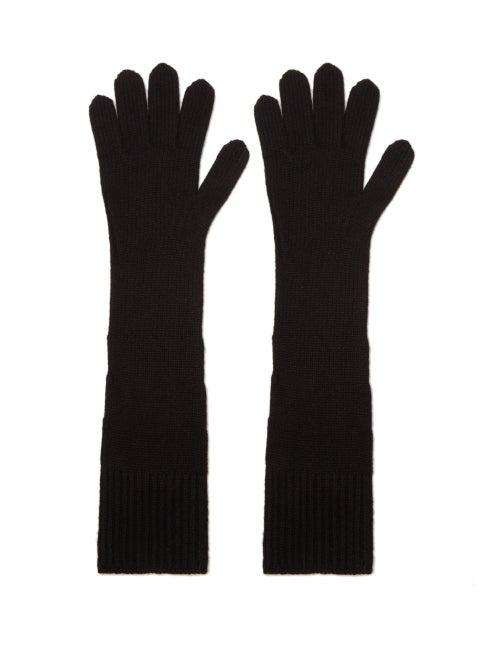 Khaite - Soraya Ribbed-knit Cashmere Gloves - Womens - Black