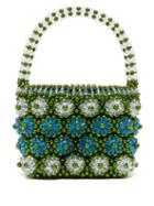 Matchesfashion.com Shrimps - Shelly Beaded Floral Handbag - Womens - Green Multi