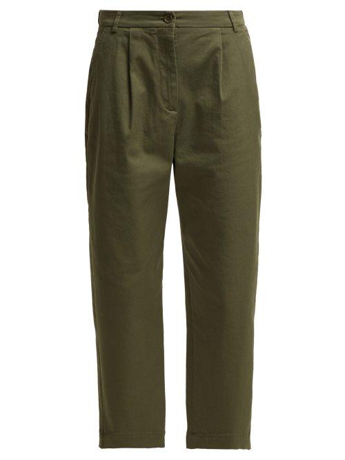 Matchesfashion.com Weekend Max Mara - Flavia Trousers - Womens - Khaki