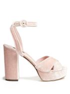 Dolce & Gabbana Cross-strap Velvet Platform Sandals