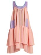 Matchesfashion.com Natasha Zinko - Scoop Neck Sleeveless Textured Jacquard Dress - Womens - Light Pink