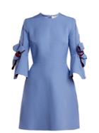 Roksanda Harlin Bow-sleeve Bonded Crepe Mini Dress