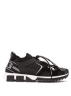 Matchesfashion.com Dolce & Gabbana - Sorrento Leather Trimmed Knitted Trainers - Mens - Black Multi