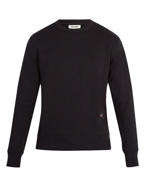 Matchesfashion.com Acne Studios - Faise Embroidered Cotton Sweatshirt - Mens - Black