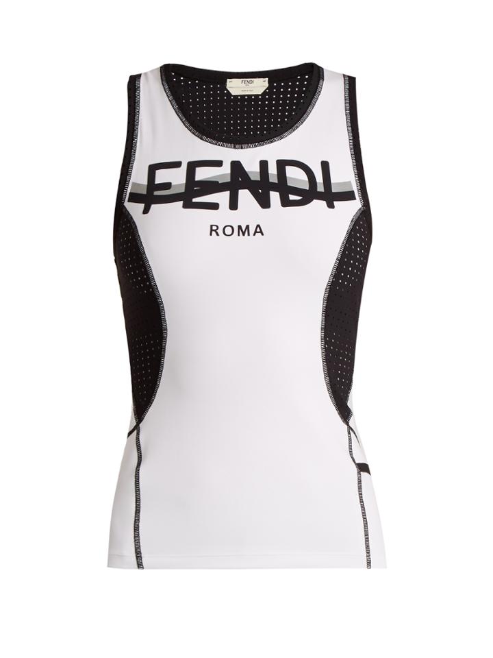 Fendi Mesh Stretch-fabric Tank Top