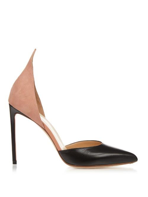 Francesco Russo Leather And Suede Point-toe Pumps