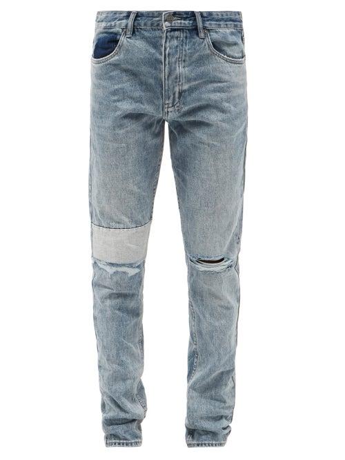 Mens Rtw Ksubi - Chitch Retrograde Distressed Slim-leg Jeans - Mens - Blue