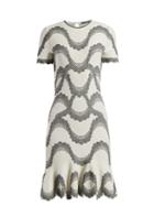 Matchesfashion.com Alexander Mcqueen - Wave Jacquard Dress - Womens - Black White