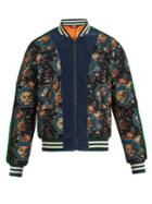 Gucci Floral-print Quilted-silk Bomber Jacket