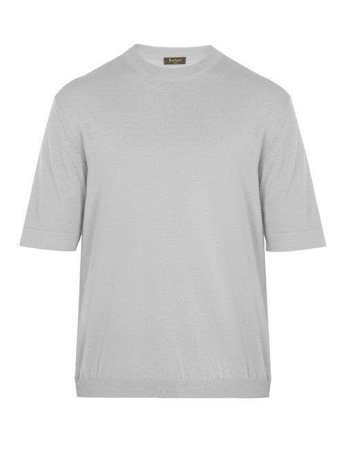 Matchesfashion.com Berluti - Crew Neck Cashmere Blend T Shirt - Mens - Grey