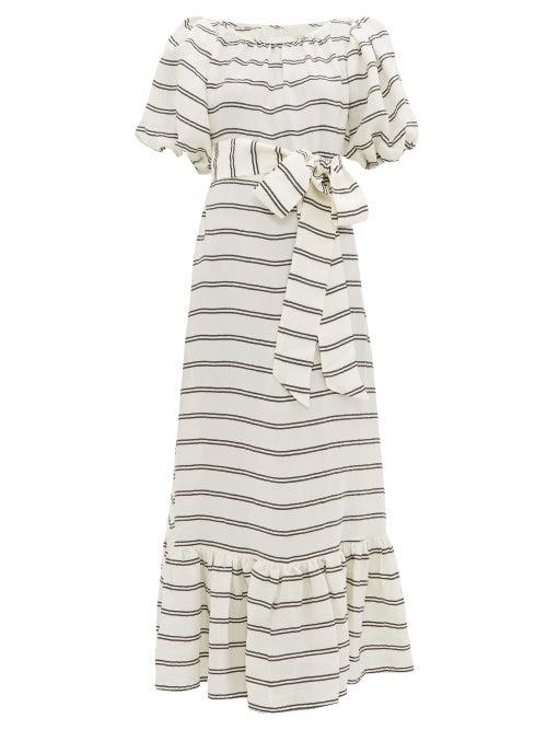 Matchesfashion.com Lisa Marie Fernandez - Prairie Striped Maxi Dress - Womens - Black Stripe