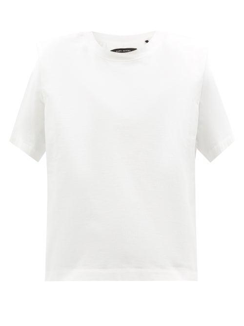 Isabel Marant - Zelitos Shoulder-fold Cotton-jersey T-shirt - Womens - White
