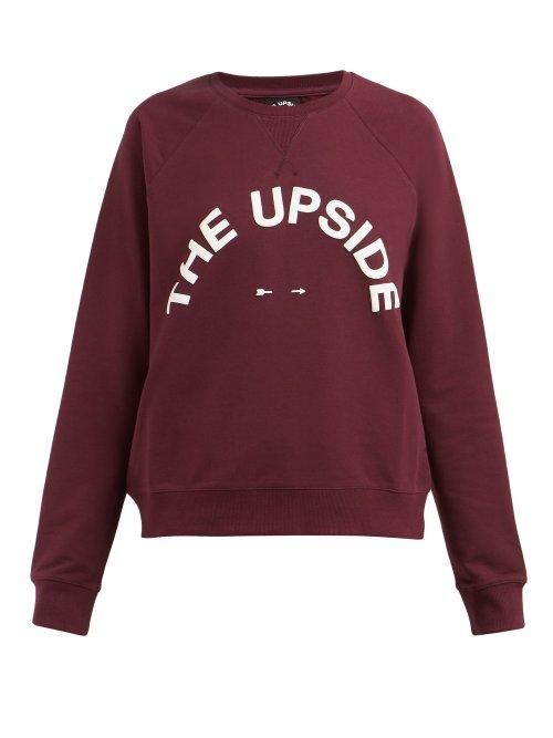 Matchesfashion.com The Upside - Sidi Logo Print Cotton Blend Sweatshirt - Womens - Burgundy