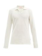 Matchesfashion.com Orlebar Brown - Felix Cotton Waffle-jersey Long-sleeved Polo Shirt - Mens - Beige