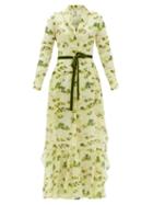 Ladies Lingerie Galanthya - Artbo Waterlily-print Cotton Robe Dress - Womens - Yellow Print