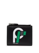 Matchesfashion.com Prada - Logo Print Leather Wallet - Womens - Black Green