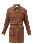 Matchesfashion.com Chlo - Houndstooth-tweed Belted Coat - Womens - Beige Multi