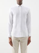 Frescobol Carioca - Antonio Linen Long-sleeved Shirt - Mens - White