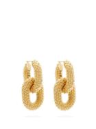 Matchesfashion.com Bottega Veneta - Bobbled Chain Link 18kt Gold-plated Drop Earrings - Womens - Gold