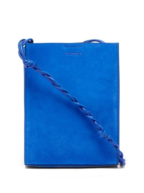 Ladies Bags Jil Sander - Tangle Small Braided-strap Suede Shoulder Bag - Womens - Blue