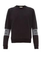 Matchesfashion.com Maison Kitsun - Logo Jacquard Insert Cotton Jersey Sweatshirt - Mens - Black
