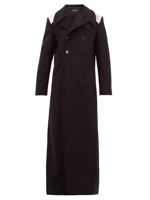 Matchesfashion.com Raf Simons - Extra Longline Double Breasted Wool Coat - Mens - Black