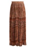 Valentino Landscape-print Silk-chiffon Midi Skirt