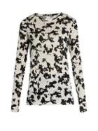 Proenza Schouler Abstract Floral-print Long-sleeved Cotton T-shirt