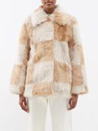 Stand Studio - Nani Checkboard Faux-fur Jacket - Womens - Beige Multi