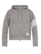 Matchesfashion.com Thom Browne - Down Filled Zip Through Cotton Hooded Sweatshirt - Mens - Light Grey