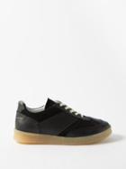 Mm6 Maison Margiela - Replica Leather And Suede Panelled Trainers - Mens - Black Brown
