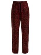 On The Island Antiparos Leopard-print Silk Trousers