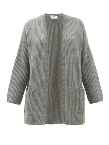 Matchesfashion.com Allude - Rib Knitted Cashmere Cardigan - Womens - Grey