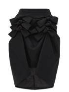 Matchesfashion.com Noir Kei Ninomiya - Asymmetric Hem Wool Gabardine Midi Skirt - Womens - Black
