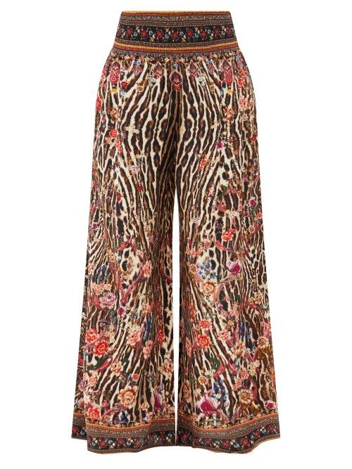 Matchesfashion.com Camilla - Liv A Little-print Silk-georgette Trousers - Womens - Animal