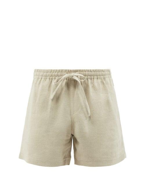 Commas - Mid-cut Linen-hopsack Shorts - Mens - Beige